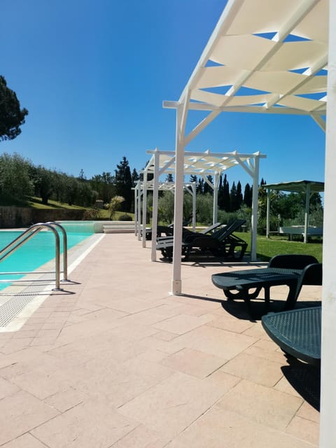 Patio, Day, Natural landscape, Pool view, Swimming pool, sunbed