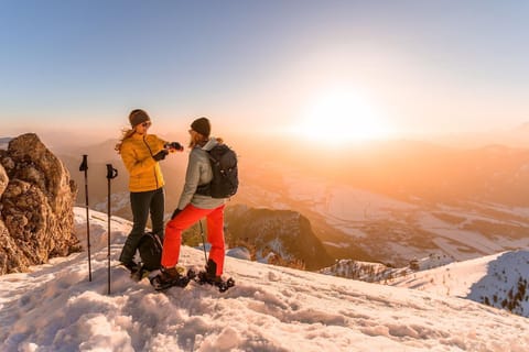 Day, Skiing, Mountain view, Sunrise