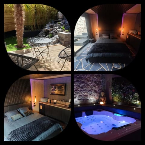 Bed, Night, Natural landscape, Hot Tub, Spa and wellness centre/facilities, Spa and wellness centre/facilities, Spa and wellness centre/facilities, Photo of the whole room, Bedroom