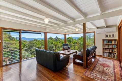 Natural landscape, Library, Living room, Seating area, Mountain view
