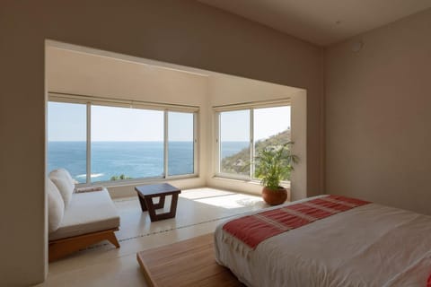 Bed, Natural landscape, Bedroom, Sea view