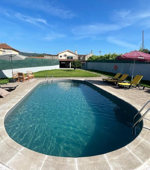 Patio, Natural landscape, Pool view, Swimming pool, sunbed
