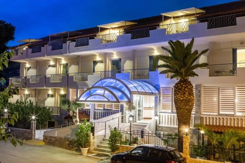 Property building, Night, Garden, City view