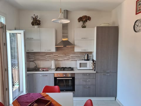 Kitchen or kitchenette, Dining area, microwave, oven