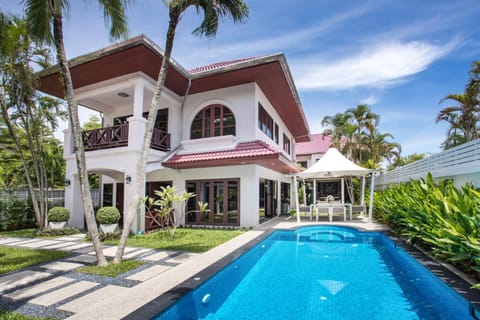 Property building, Patio, Day, Garden, Garden view, Pool view, Swimming pool