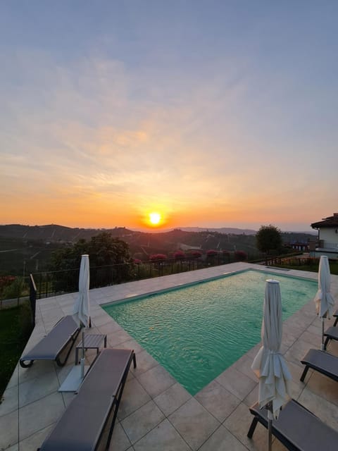 Day, Natural landscape, Pool view, Swimming pool, Sunset, sunbed