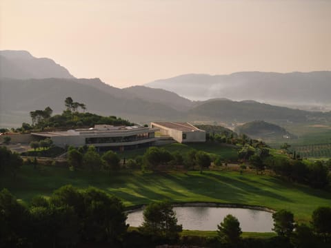 Property building, Bird's eye view, Mountain view, Sunrise