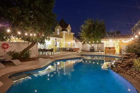 Night, Pool view, Swimming pool