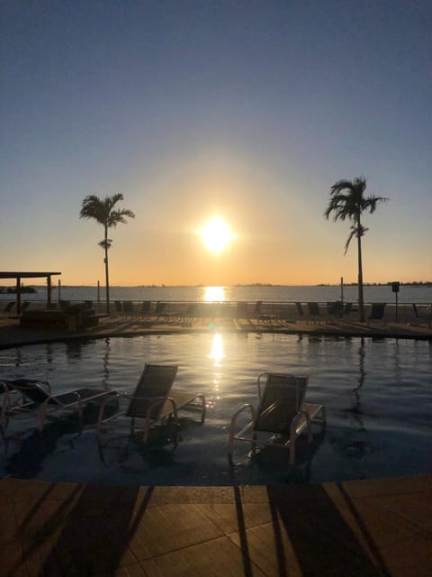 Natural landscape, Pool view, Swimming pool, Swimming pool, Sunset
