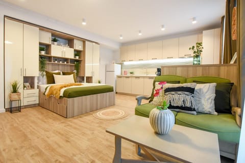 Bed, Kitchen or kitchenette, Photo of the whole room, Seating area, Bedroom, kitchen