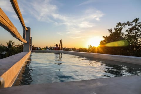 Swimming pool, Sunrise, Sunset
