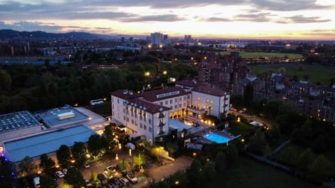 Bird's eye view, City view, Sunset