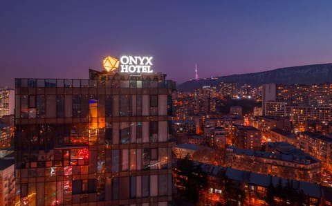 Property building, Night, Bird's eye view, City view