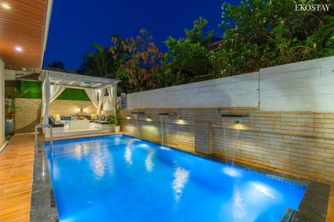 Night, Pool view, Swimming pool