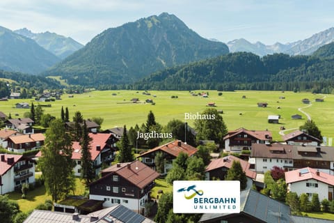 Property building, Nearby landmark, Spring, Day, Natural landscape, Bird's eye view, View (from property/room), Mountain view