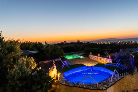 Natural landscape, Mountain view, Pool view, Swimming pool, Sunset