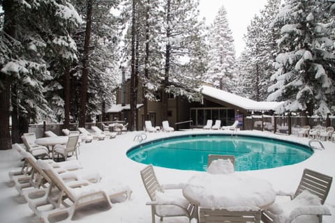 Property building, Winter, Swimming pool