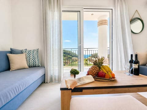 View (from property/room), Living room, Seating area, Sea view