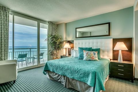 Bed, Bedroom, Sea view