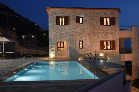 Property building, Night, Pool view, Swimming pool