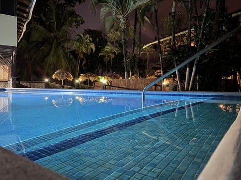 Night, Pool view, Swimming pool