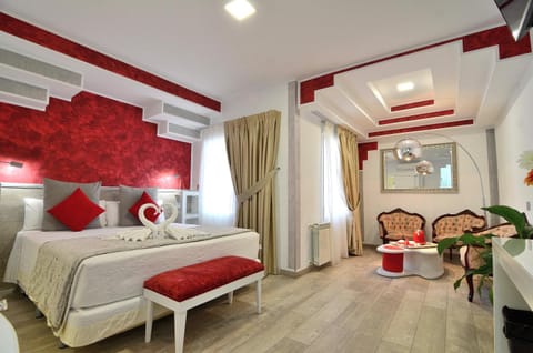Bed, Coffee/tea facilities, Living room, Bedroom