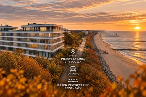 Property building, Natural landscape, Beach, Sunset