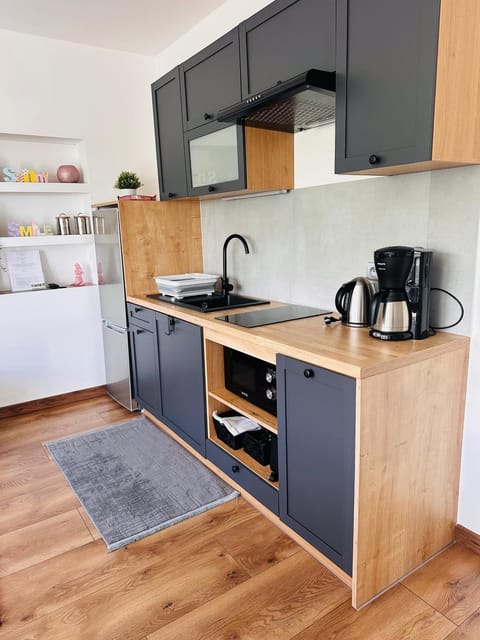 Kitchen or kitchenette, stove, toaster