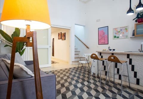 Living room, kitchen