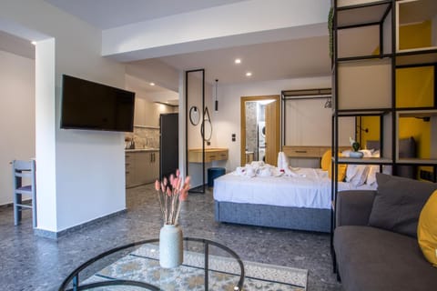 Bed, Living room, Photo of the whole room, Seating area, Dining area, Bedroom