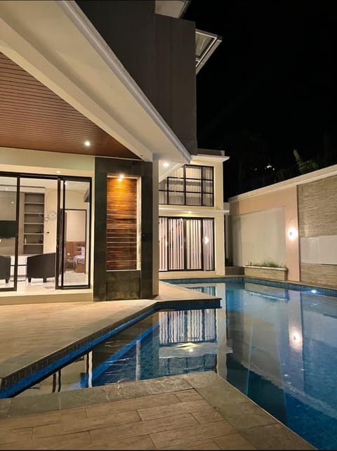 Night, Pool view, Swimming pool
