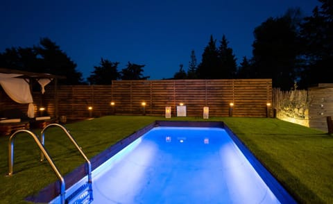 Night, Pool view, Swimming pool