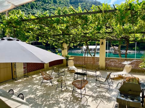 Patio, Natural landscape, Lake view, Mountain view, sunbed