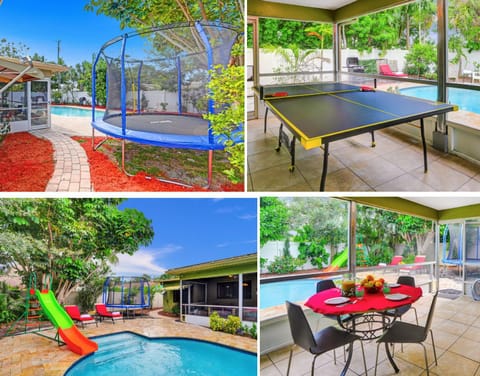 NEW Adorable Villa 7 min to Beach Trampoline Villa in Deerfield Beach