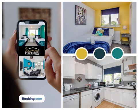 Bed, Kitchen or kitchenette, Photo of the whole room, Bedroom, Text overlay, Guests, dishwasher, minibar, oven, pet friendly, stove, toaster