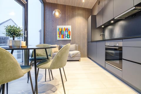 Kitchen or kitchenette, Living room, Seating area, Dining area, dishwasher, oven, stove, kitchen