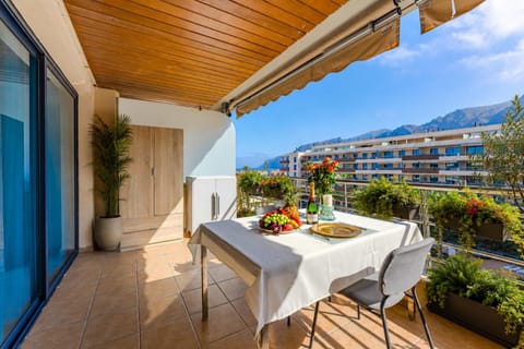 View (from property/room), Balcony/Terrace, Pool view, Swimming pool