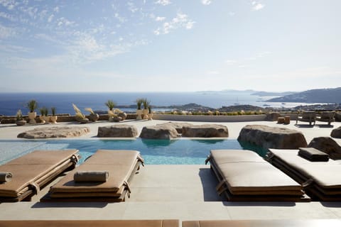 Patio, Day, Natural landscape, Pool view, Sea view, Swimming pool, sunbed