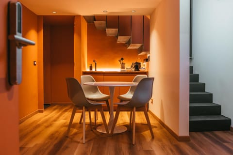 Kitchen or kitchenette, Living room, Dining area