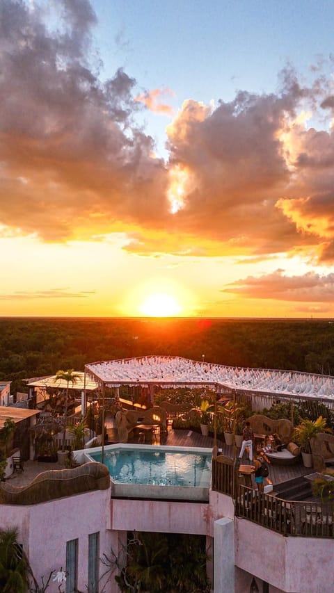 Property building, Restaurant/places to eat, Sunset