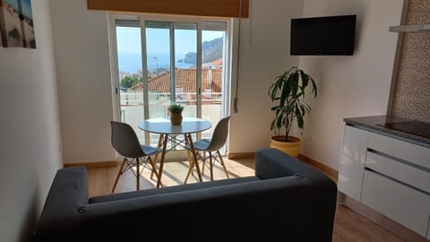 Balcony/Terrace, Living room, Dining area, Mountain view, Sea view