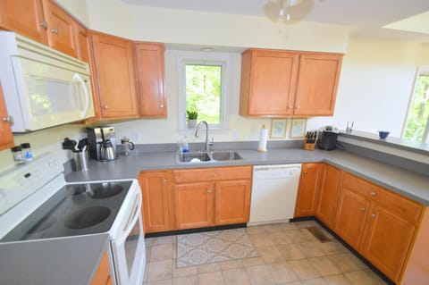 Coffee/tea facilities, Kitchen or kitchenette, dishwasher, microwave, oven, stove