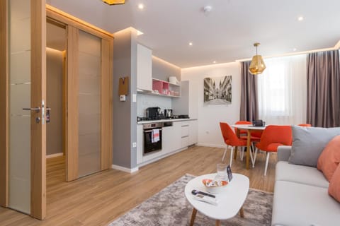 Kitchen or kitchenette, Living room, Dining area