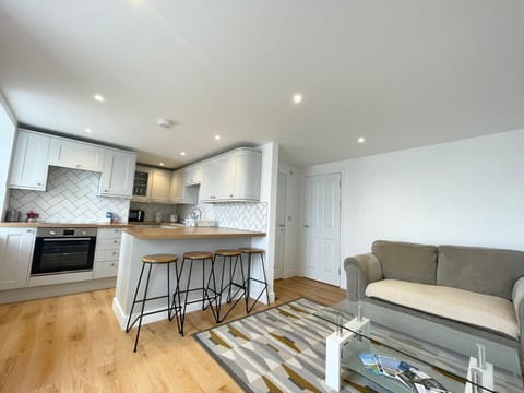 Kitchen or kitchenette, Living room, Seating area, Dining area, oven, stove, toaster