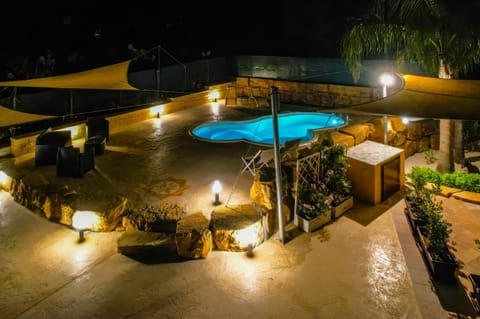 Night, Pool view, Swimming pool
