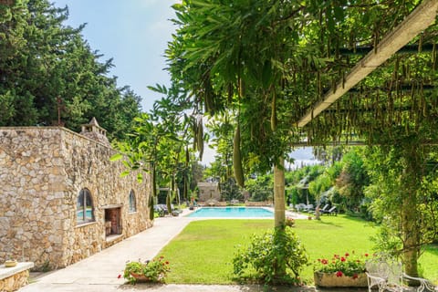Natural landscape, Garden, Garden view, Pool view, Swimming pool