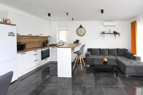 Living room, kitchen