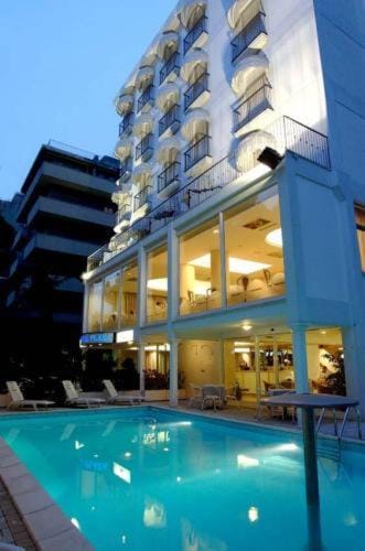 Facade/entrance, Night, Swimming pool