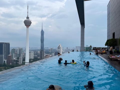 City view, Pool view, Swimming pool, group of guests