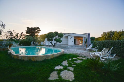 Property building, Garden, Swimming pool, Sunset